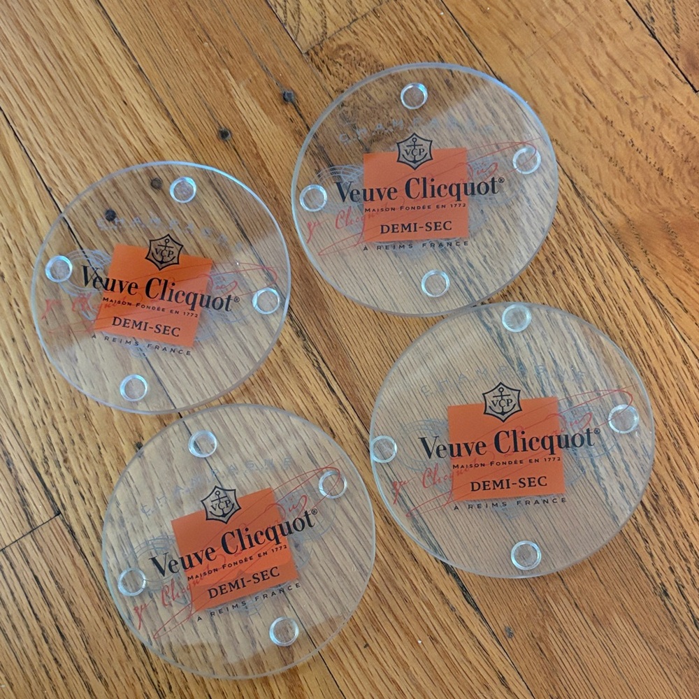 Clear and Orange Coasters Set
